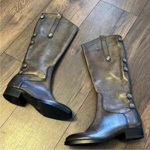 Arturo Chiang riding boot gray leather 6.5